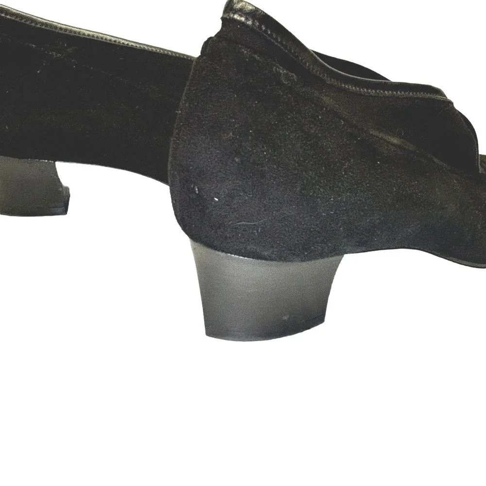 Vintage Thierry Rabotin Women's Black Suede Block Heel Pumps Career Size 38